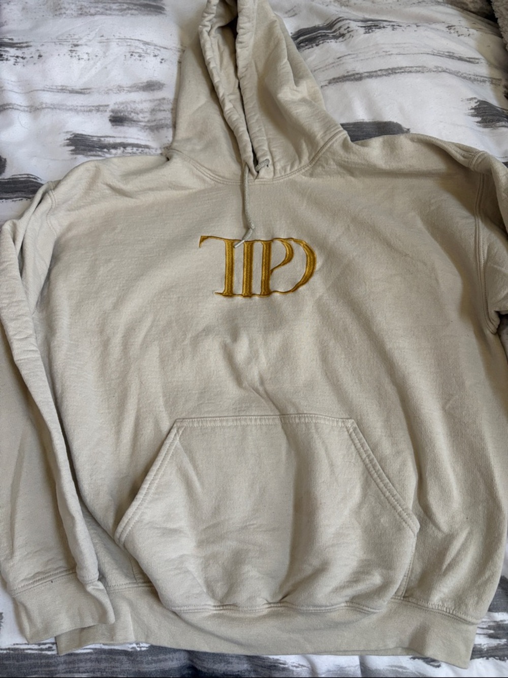 Tortured Poet Department Taylor Swift Themed Beige Hoodie